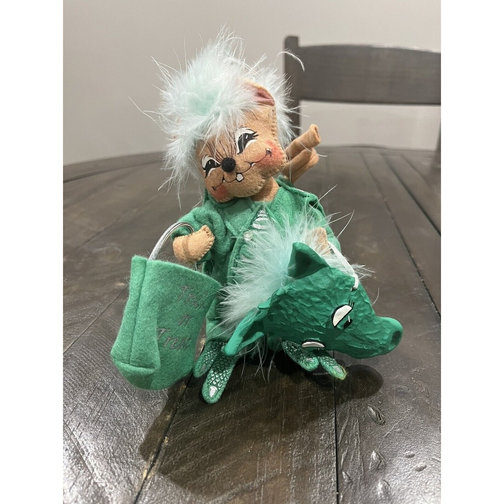 Annalee Green Dragon Mouse costume Halloween 2004 Vintage Mask Trick Or Treat